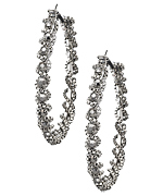 Blu Bijoux Silver Twisted Box Chain Hoop Earrings