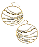 Blu Bijoux Crystal Gold Chain Hoop Earrings