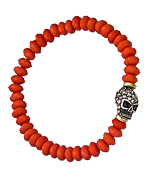 Blu Bijoux Crystal Skull Beaded Stretch Bracelet