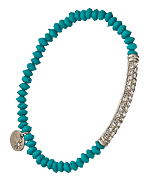 Blu Bijoux Silver Plated Crystal Tube Beaded Stretch Bracelet