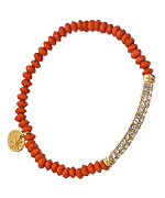 Blu Bijoux Gold Plated Crystal Tube Beaded Stretch Bracelet