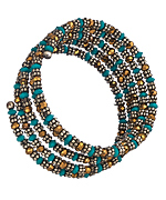 Blu Bijoux Turquoise Beaded Spiral Bracelet