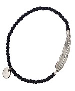 Blu Bijoux Black Leaf Charm Beaded Bracelet