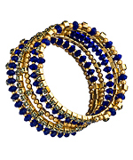 Blu Bijoux Royal Blue Spiral Beaded Princess Bracelet
