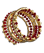 Blu Bijoux Red Spiral Beaded Princess Bracelet