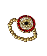 Blu Bijoux Red Crystal Evil Eye Ring