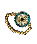 Blu Bijoux Teal Crystal Evil Eye Ring