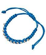 Blu Bijoux Neon Blue Crystal Lined Macrame Bracelet