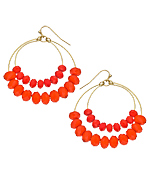 Blu Bijoux Neon Double Hoop Beaded Earrings