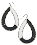 Blu Bijoux Black White Family Color Block Loop Earrings