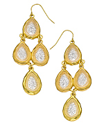 Blu Bijoux Faux Druzy Teardrop Cascade Earrings