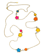 Blu Bijoux Rainbow Scattered Flower Power Necklace