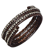 Blu Bijoux Twisted Crystal Wrap Bracelet