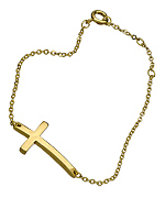 Blu Bijoux Curved Cross Pendant Bracelet