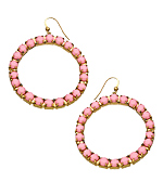 Blu Bijoux Pink and Gold Drop Hoop Earrings