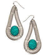 Blu Bijoux Turquoise and Silver Teardrop Earrings