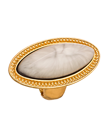 Blu Bijoux Marble and Gold Oval Cocktail Ring