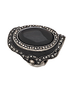Blu Bijoux Black and Smoky Crystal Cocktail Ring