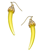 Blu Bijoux Gold, Crystal andTusk Earrings