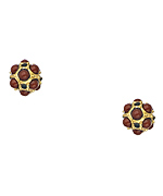 Blu Bijoux Burgundy and Black Crystal Studded Earrings