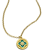 Blu Bijoux Turquoise and Crystal Reversible Pendant Necklace