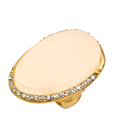 Blu Bijoux Ivory Giant Stone Ring