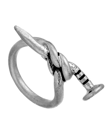 Blu Bijoux Silver Twisted Nail Ring