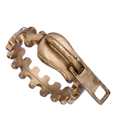 Blu Bijoux Gold Zipper Ring