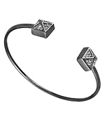 Blu Bijoux Gunmetal Crystal Double Pyramid Bangle