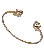 Blu Bijoux Gold Crystal Double Pyramid Bangle