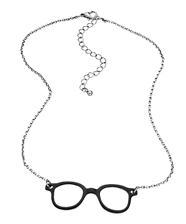 Blu Bijoux Silver Eye Glass Necklace
