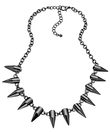 Blu Bijoux Gunmetal & Onyx Bullet Necklace