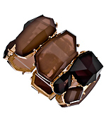 Blu Bijoux Gold, Brown and Tan Stretch Cuff Bracelet