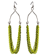 Blu Bijoux Green Multi-Layer Rope Chain Drape Earrings