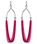 Blu Bijoux Pink Multi-Layer Rope Chain Drape Earrings
