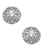 Blu Bijoux Silver and Crystal Round Earrings