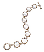 Blu Bijoux Gold and Crystal Station Bracelet