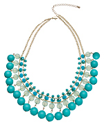 Blu Bijoux Gold and Turquoise Beaded Statement Necklace