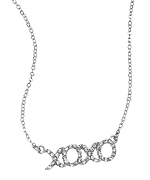 Blu Bijoux Silver and Crystal XOXO Necklace