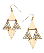 Blu Bijoux Crystal Triangle Diamond Shape Chandelier Earrings
