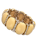 Blu Bijoux Canary Cabochon Crystal Stretch Bracelet