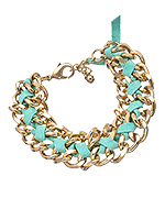 Blu Bijoux Mint Faux Suede Chain Bracelet