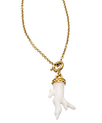 Blu Bijoux White Faux Coral Pendant Necklace