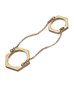 Blu Bijoux Gold Double Hexagon Chain Ring