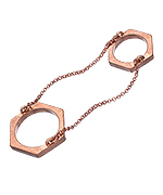 Blu Bijoux Rose Gold Double Hexagon Chain Ring