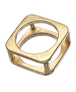 Blu Bijoux Gold Double Square Rings