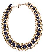 Blu Bijoux Navy Faux Suede Chain Necklace
