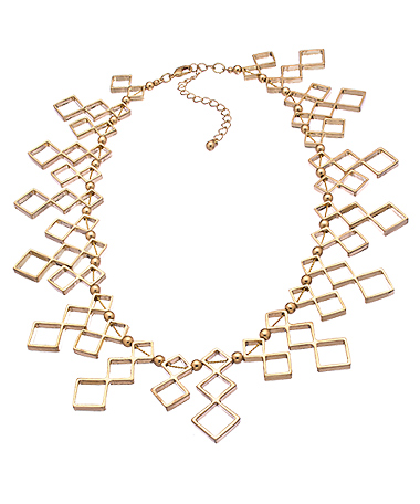 Blu Bijoux Gold Geometric Collar Necklace