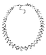 Blu Bijoux Silver Jagged Link Necklace