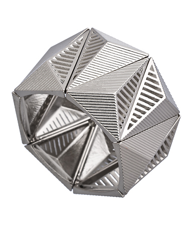 Blu Bijoux Silver Chevron Stretch Cuff Bracelet